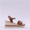 Oh My Sandals Platform Link Wedge - Cognac Leather